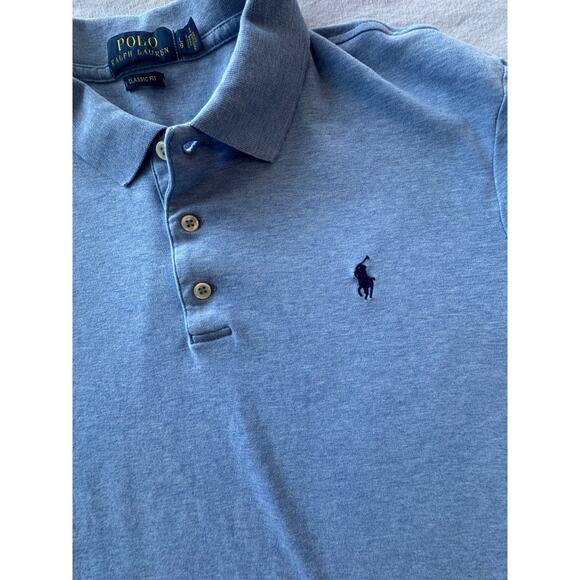 Polo Ralph Lauren Slim-Fit Jacquard Short-Sleeve Polo Shirt Large Blue - Picture 3 of 9
